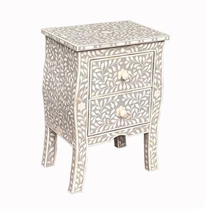 Mesita de noche de madera ajustable moderna con panel de madera maciza de diseño indio para uso en el dormitorio del hogar Mesitas de noche - Product Image 4