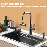 Évier de cuisine multifonctionnel intelligent de haute qualité avec cascade, lave-tasses et distributeur de savon