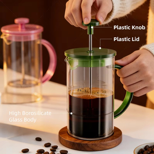 <span class=keywords><strong>Cafetera</strong></span> Francesa de Vidrio Borosilicato de 350 ml con Filtro de <span class=keywords><strong>Acero</strong></span> <span class=keywords><strong>Inoxidable</strong></span> de <span class=keywords><strong>3</strong></span> Capas, Venta al por Mayor - Product Image 5