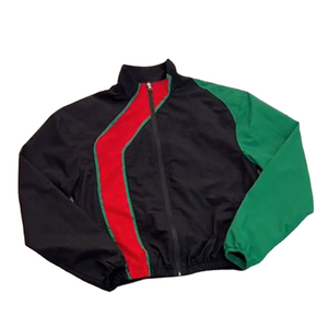 Conjuntos Cortavientos Estilo Cut and Sew 2025, Nuevos Chándales Negros de Algodón con Bolsillos Cargo de Nailon Arrugado Personalizados para Hombre - Product Image 4