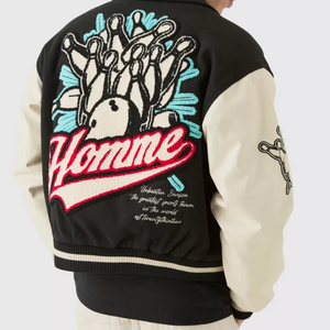 Chaqueta Varsity Vintage para Hombre OEM 2024, Holgada, de Lujo, Resistente al Viento, con Logotipo Personalizado Bordado, Mangas de Cuero Transpirables, Gran Venta - Product Image 1