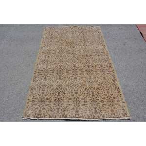 Vintage 3.8 X 6.3ft tapis turc Beige marron classique Patchwork laine tapis pour salon décorations 4m largeur Latex 9x12 - Product Image 1