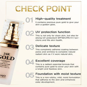 24K GOLD Fond de teint liquide coréen soins de la peau beauté PDRN VEGAN OEM finition naturelle 40ml ANJO - Product Image 3