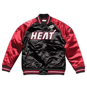 แจ็คเก็ตบอมเบอร์คอตั้งผ้าซาตินคุณภาพสูง ตกแต่งด้วยงานปักลาย 100% ผ้าไหม ปักลายด้านหน้า สไตล์วินเทจ กันลม ขายส่ง - Product Image 3