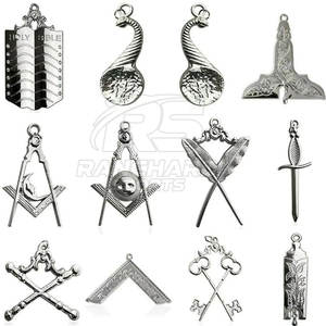 Ensemble de collier et de bijoux d'officier maçonnique Régalia de la franc-maçonnerie pour les cérémonies Ensemble de collier et de bijoux de franc-maçon - Product Image 5