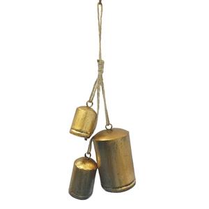 Campanas de vaca de Metal de estilo Vintage Color dorado antiguo tema rústico cuerda yute campanas colgantes campana de vaca de la suerte artesanías - Product Image 5