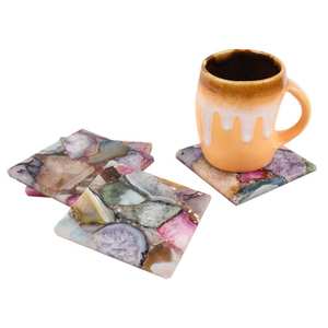 Unique Style <b>Coasters</b> Set of 4 Sliced Thick with Felt Bumper Authentic Handmade Brazilian <b>coasters</b> For home Decoration Matt - Product Image 6