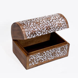 Caja de joyería grande tallada en madera de gran oferta con caja de madera de mango de diseño Floral para accesorios de pendientes del Tesoro y uso de decoración - Product Image 2