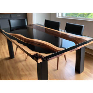 Mesas de Resina Epoxi Modernas y Hechas a Mano, Conjuntos de Comedor y Hotel de Madera Sólida, Estilo de Diseño Tradicional - Product Image 3