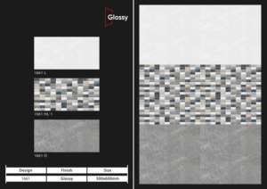 Carreaux muraux en céramique 300x600mm pour salle de bain et cuisine, finition brillante ou mate, texture effet sucre, design mural intérieur luxueux. - Product Image 3