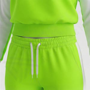 Ensembles de survêtements deux pièces pour femmes 2025 de haute qualité, style décontracté, blocs de couleur, haut court à col rond, personnalisables - Product Image 5