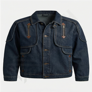 Chaqueta Vaquera de Poliéster para Hombre, Nueva, Elegante, con Cuello Alto, Logotipo Frontal, de Alta Calidad, Informal, Resistente al Viento y Duradera - Product Image 1