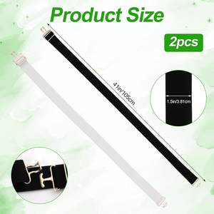 เข็มขัดขี่ม้ายืดหยุ่น1.5in สำหรับผู้หญิง2ชิ้นหัวเข็มขัดขี่ม้าสีดำขนาดกลางสำหรับกีฬาขี่ม้า - Product Image 2