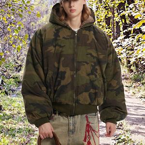 OEM Wholesale Men's Winter <b>Racer</b> <b>Jacket</b> Plus Size Custom Logo Thick Worsted Casual Style Hooded Camouflage Waterproof Windproof - Product Image 3