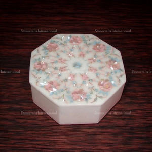 Boîte à bijoux en marbre au meilleur prix pour filles, accessoires de rangement, cadeau, vente en gros, disponible en Inde - Product Image 1