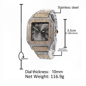 Moissanite Diamond Watch Plata Moda Mujeres y Hombres Relojes Classic Luxury Reloj de pulsera Diamond Watch - Product Image 6