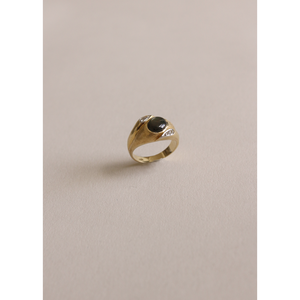 Bague vintage en or 14 carats avec saphir étoilé et diamant, design géométrique en platine, certifiée IGI, plaquée rhodium, clarté VVS, pour usage quotidien - Product Image 3