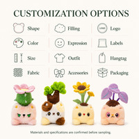 Boneka Tanaman Mini Custom 10cm, Boneka Bunga Pot Lucu, OEM ODM Logo, Hadiah untuk Grosir