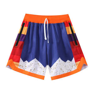 Pantalones cortos de playa con sublimación, pantalones cortos casuales de secado rápido para hombre, pantalones cortos informales transpirables sólidos de malla impresa con logotipo personalizado - Product Image 2