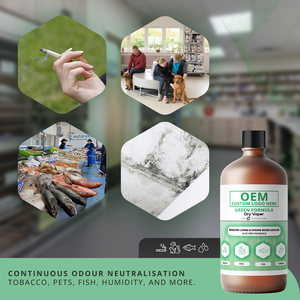 Neutralizador de Olores en Vapor Seco, Fórmula Verde Estándar: Olores de Tabaco, Mascotas, Peces y Humedad - Botella de 1L - OEM / Marca Privada - Product Image 3