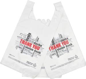 Sac de T-shirt en plastique personnalisé Endurable à usage moyen Poignée de gilet d'impression et de conception attrayantes Quantité en vrac - Product Image 4