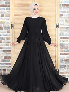 Dubai Latest Abaya Wholesale Prices Awesome Embroidery Work Long Abaya Designs Breathable Material - Product Image 6