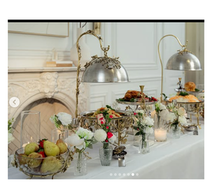 Patrón floral Mesa de comedor de lujo Plato de frotamiento adornado Colgante Acero inoxidable Vintage Sostenible al por mayor - Product Image 4