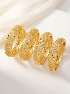 Women's Luxury Gold Plated Wedding <b>Bracelet</b> Exquisite <b>Lucky</b> Pattern Fashion Bangles for Bride Big Bangles Jewelry - Product Image 5