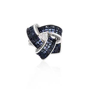 Rose Gold Plated Moissanite Fashion <b>Ring</b> with Rhodium Inlay - Product Image 1
