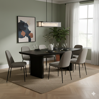 Table à manger en bois rectangulaire, bois massif, finition élégante, pieds robustes, fabrication artisanale, design contemporain, élégance moderne intemporelle