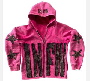 Sudaderas de calle de gran tamaño para hombre, sudaderas con capucha bordadas con diseño de sol desteñido, sudaderas de peso pesado, cremallera, capucha informal, gran oferta, desgastada - Product Image 1