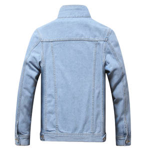 2022 nueva chaqueta vaquera para hombre, chaqueta informal de algodón de Color sólido para Calle - Product Image 5