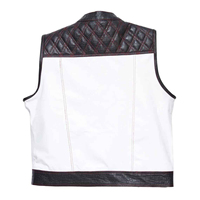 Gilet de motard en cuir de vachette de style vintage pour homme, color block, vente en gros, fabricant OEM, marque privée
