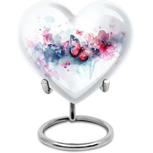 Urna de mariposa-Urnas de 3 pulgadas Juego de 2 urnas pequeñas blancas para cenizas humanas - Product Image 4