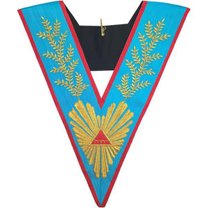Masonic Blue Lodge Master Mason Blue Red <b>Apron</b> Set <b>Apron</b>, Collar, Gauntlets Cuffs Regalia Masonic Blue - Product Image 5