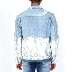 New Arrival Casual <b>Men</b> Denim Jacket 2025 <b>Men</b> Moto <b>Biker</b> Bomber Jacket With Pockets Destroyed Hole Washed <b>Jeans</b> Jacket - Product Image 3