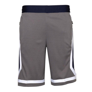 Men's Gray Basketball Shorts With White And Navy Stripes Elastic Waist Moisture Wicking Regular Fit All Seasons Sports Wear - Product Image 1