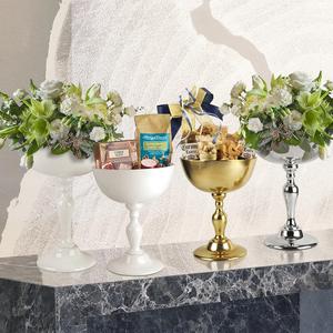 Centre de table Bol à fruits décoratif en métal Décoration de mariage Vase à fleurs de luxe Vase à fleurs en plaqué or et argent - Product Image 5