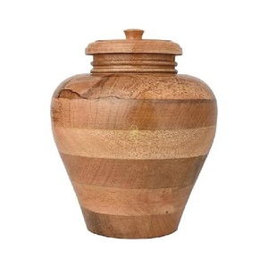 Urne commémorative avec couvercle sécurisé Urne de crémation en bois Art déco classique pour adultes Fournitures funéraires Urnes décoratives pour hommes et femmes - Product Image 1