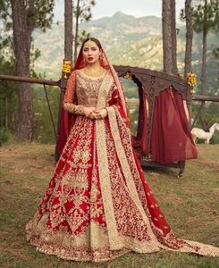NEW STUNNING HEAVY BRIDAL <b>BLOUSE</b>, LEHENGA & DUPATTA DRESS WITH BEAUTIFUL DABKA ,PEARLS,RESHAM EMBROIDERY WORK for WEDDING = 2024 - Product Image 1