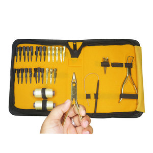 Kit de inicio completo de instalación de cabello de metal personalizado, herramientas profesionales de microtrenzas, estuche portátil con cremallera para un tejido rápido y fácil - Product Image 4