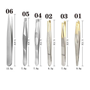 Cepillo multifuncional para cejas de acero inoxidable, peine, extensión de pestañas, pinzas para recoger uñas para depilación, Punta inclinada - Product Image 6