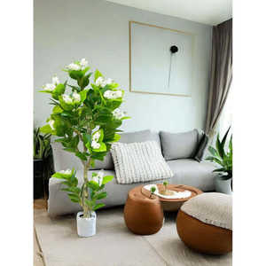 Planta Artificial de Hortensia Verde Lavanda de Alta Gama, Material de PVC, Aproximadamente 60 Pulgadas Maceta Decorativa para el Hogar con Estilo Realista - Product Image 1