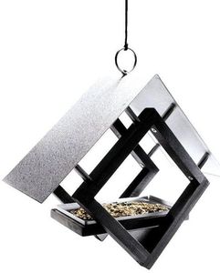 Nichoir suspendu en bois et fer forgé, décoration élégante pour jardin et cour, nouveaux articles d'extérieur - Product Image 1