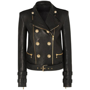 Chaqueta de Motociclista de Cuero Clásica, Chaqueta de Cuero Premium, Elegante, Cómoda, a la Moda, Estilo Motero Vintage - Product Image 1