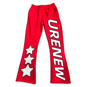 Pantalones de chándal apilados Personalizado 100% algodón Nueva llegada French Terry Serigrafía Peso pesado Lavado ácido Sun Faded - Product Image 1