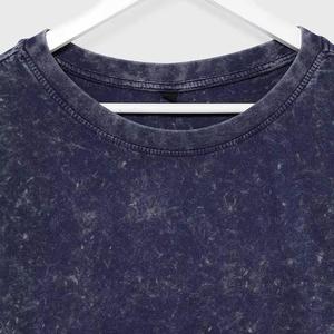 T-shirt Oversize Délavé à l'Acide 100% Coton Vintage, Col Rond, Manches Courtes, Streetwear Uni pour Homme - Product Image 3