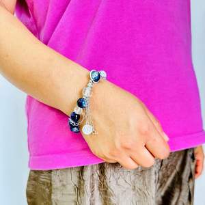Simple Fashion Charm Bracelet with Alloy Star Galaxy Saturn Planet <b>Glass</b> Beads Link <b>Chain</b> Charm - Product Image 3