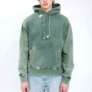 เสื้อฮู้ดผ้าบาติกผ้าฝ้ายเทอร์รี่มีฮู้ดโพลีเอสเตอร์มีความเป็นกรดขนาดใหญ่พิเศษแนววินเทจปรับแต่ง370GSM ได้ตามต้องการ - Product Image 1