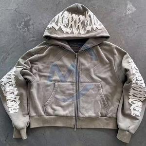 Best Quality Acid Wash Tracksuit Plus Size 100% Cotton Winter Clothing Outdoor Wear <b>Distressed</b> Features Men's Fleece Quick Dry - Product Image 3